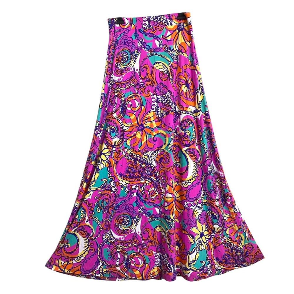 LILY PULITZER MAXI SKIRT Beautiful Colors Flowy Stretchy Quality Fabric